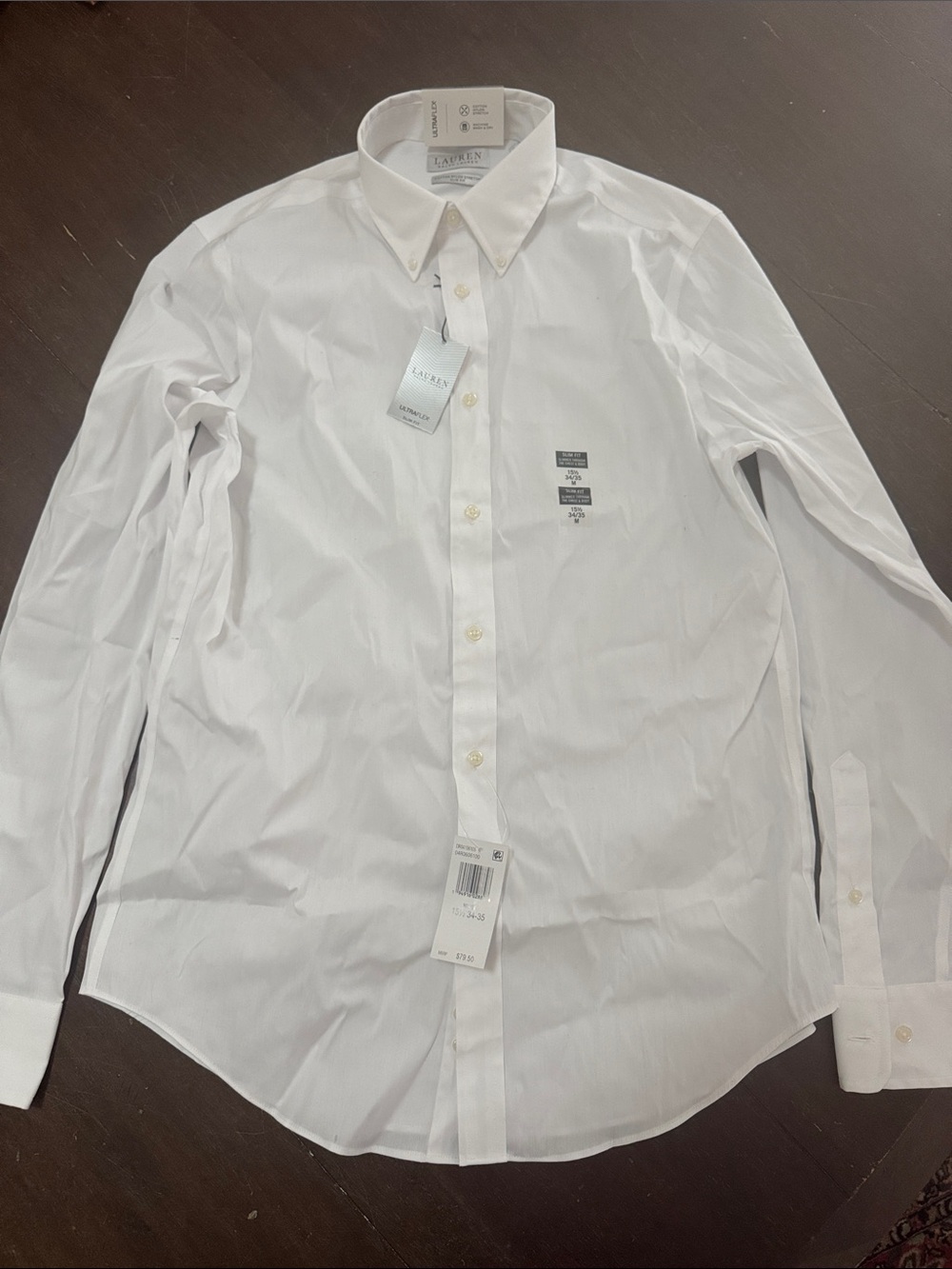 Ralph Lauren Men's White Button-Down Dress Shirt